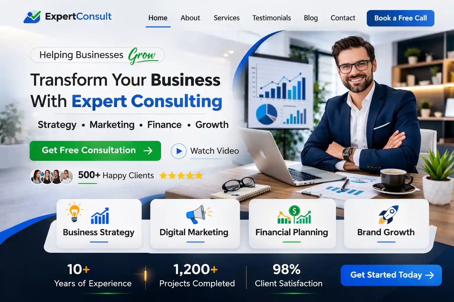 Professional consultant website layout design