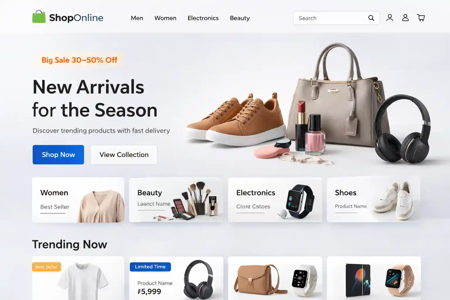 ecommerce website design Jaipur & India for small businesses online store development