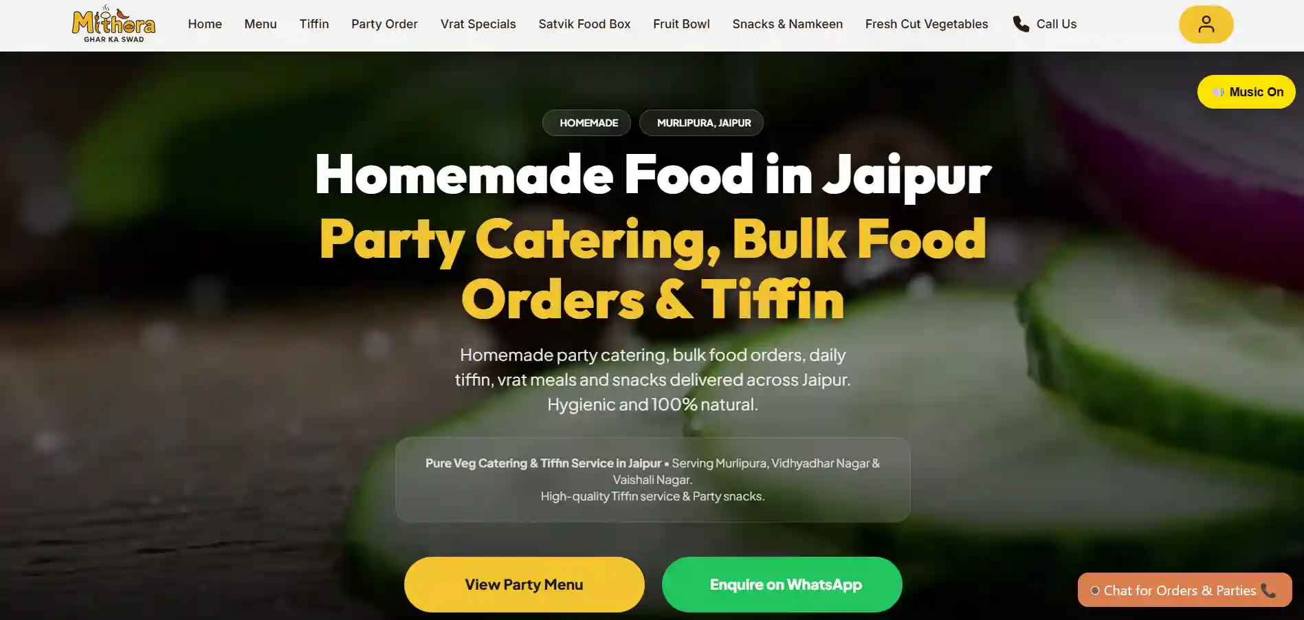 Mithora Kitchen food ordering website designed and developed by EzyGoDigi